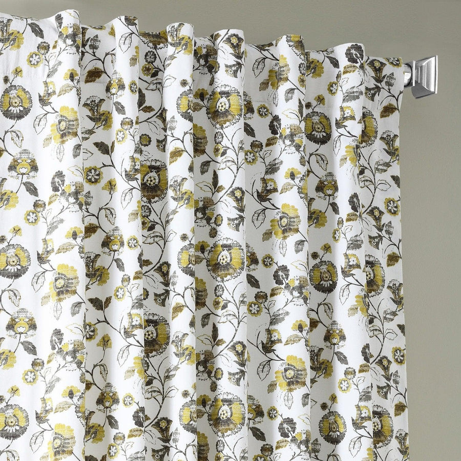Madison Gold & Grey Digital Printed Cotton Twill Curtain
