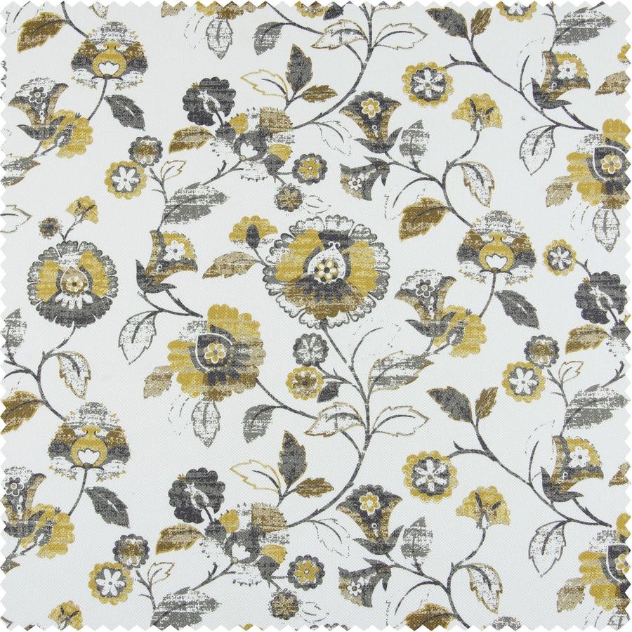 Madison Gold & Grey Digital Printed Cotton Twill Swatch - HalfPriceDrapes.com