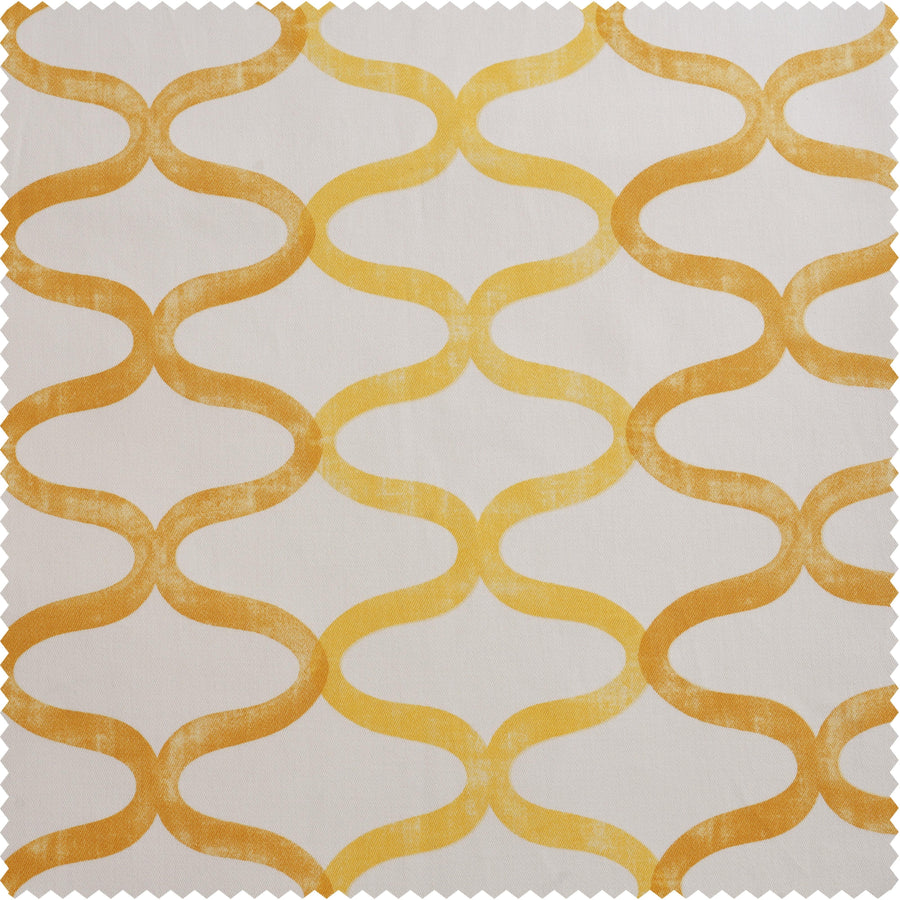 Illusions Yellow Printed Cotton Swatch - HalfPriceDrapes.com