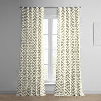 Illusions Silver Grey Printed Cotton Curtain - HalfPriceDrapes.com