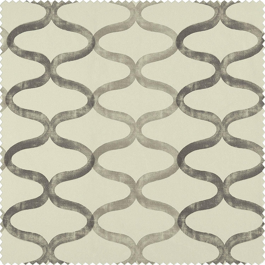 Illusions Silver Grey Printed Cotton Swatch - HalfPriceDrapes.com