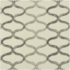 Illusions Silver Grey Geometric Printed Cotton Custom Curtain