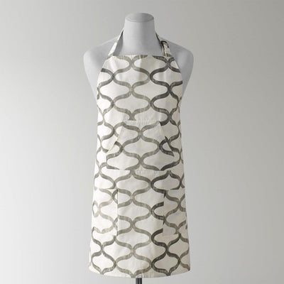 Illusions Silver Grey Geometric Printed Cotton Apron