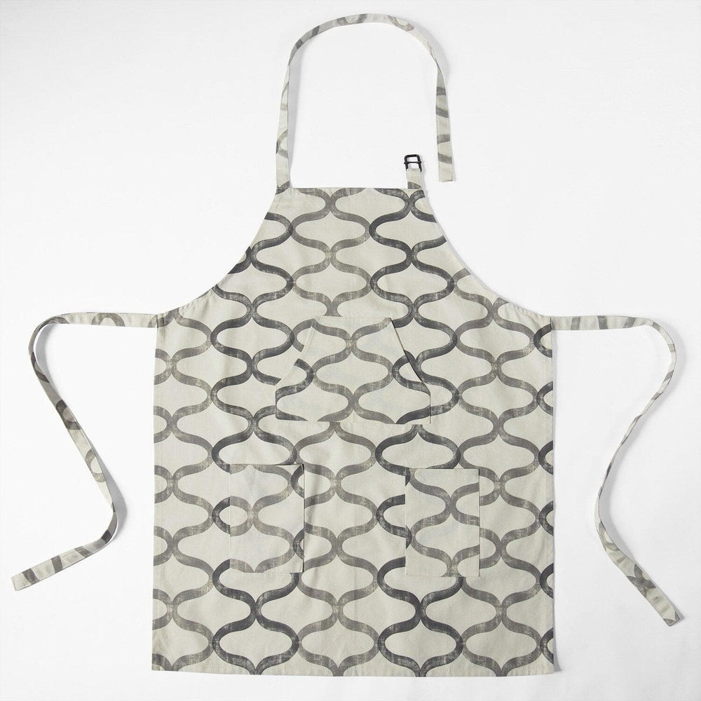 Illusions Silver Grey Printed Cotton Apron - HalfPriceDrapes.com