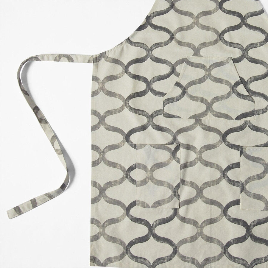 Illusions Silver Grey Printed Cotton Apron - HalfPriceDrapes.com
