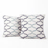 Illusion Aqua Blue Geometric Printed Cotton Cushion Covers - Pair