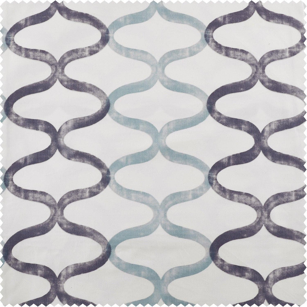 Illusions Blue Printed Cotton Swatch - HalfPriceDrapes.com