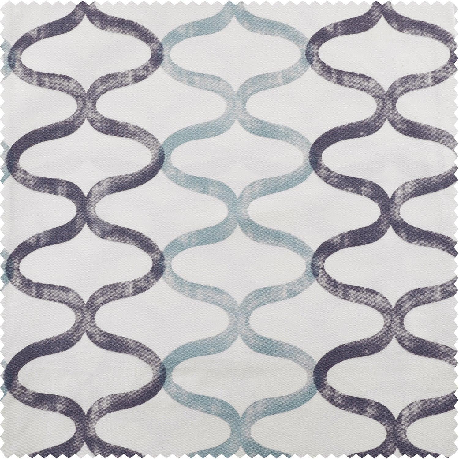 Illusions Blue Printed Cotton Swatch - HalfPriceDrapes.com