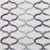 Illusions Blue Printed Cotton Swatch - HalfPriceDrapes.com