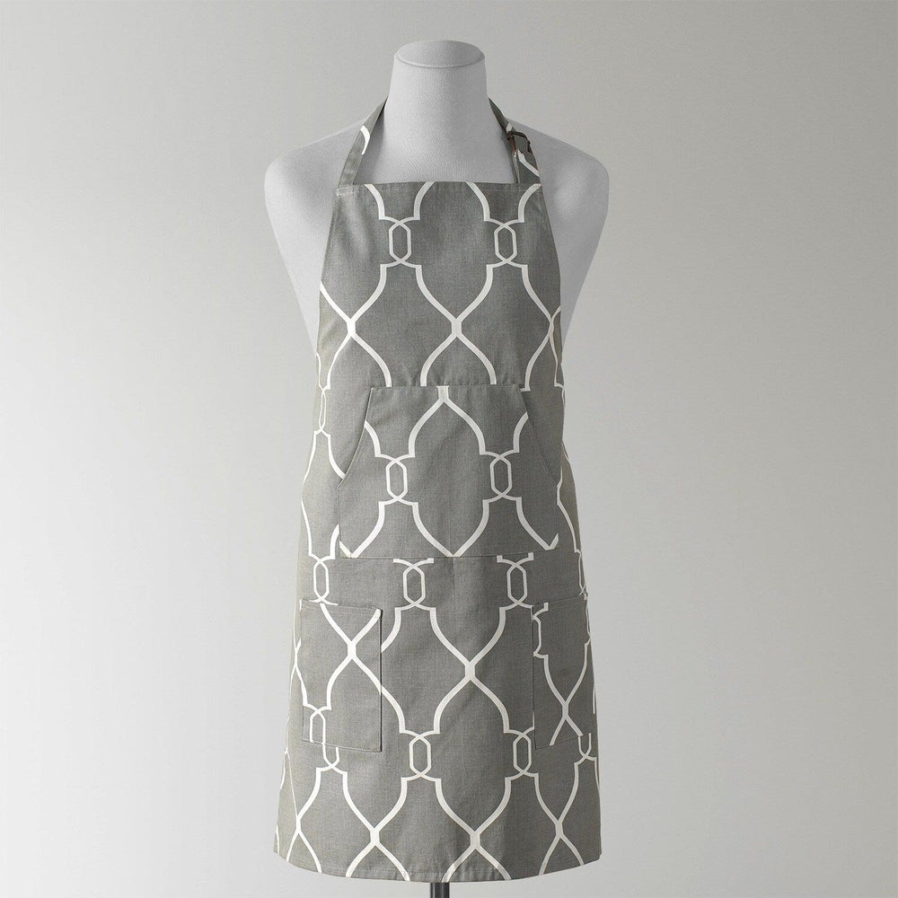 Aiden Grey Printed Cotton Apron - HalfPriceDrapes.com