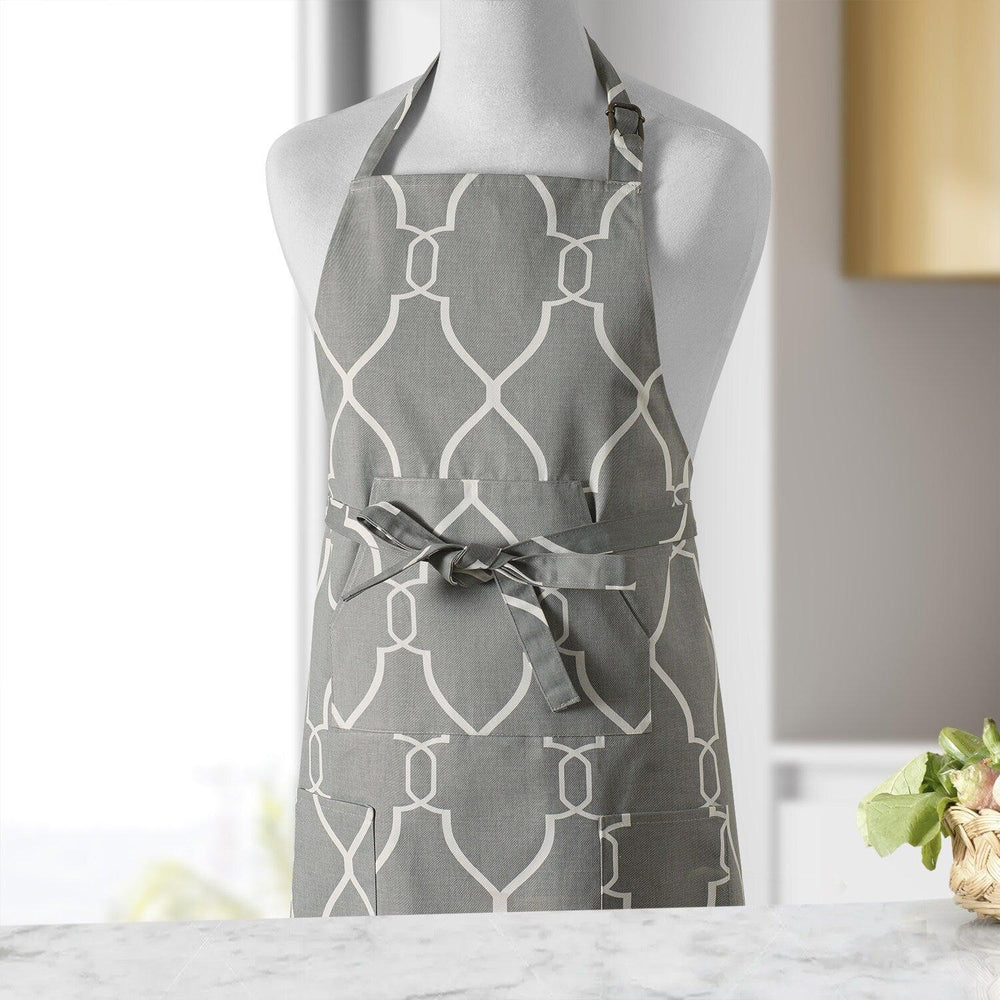 Aiden Grey Printed Cotton Apron - HalfPriceDrapes.com