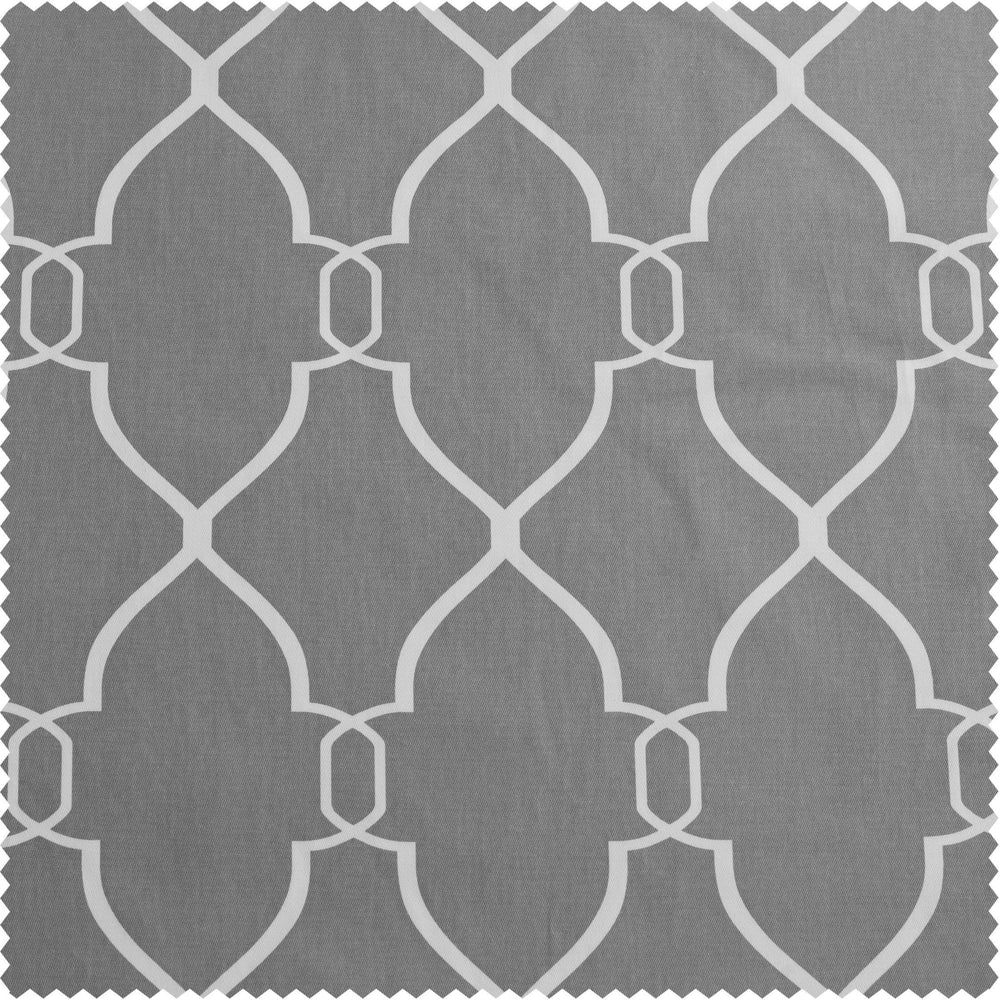Aiden Grey Printed Cotton Swatch - HalfPriceDrapes.com