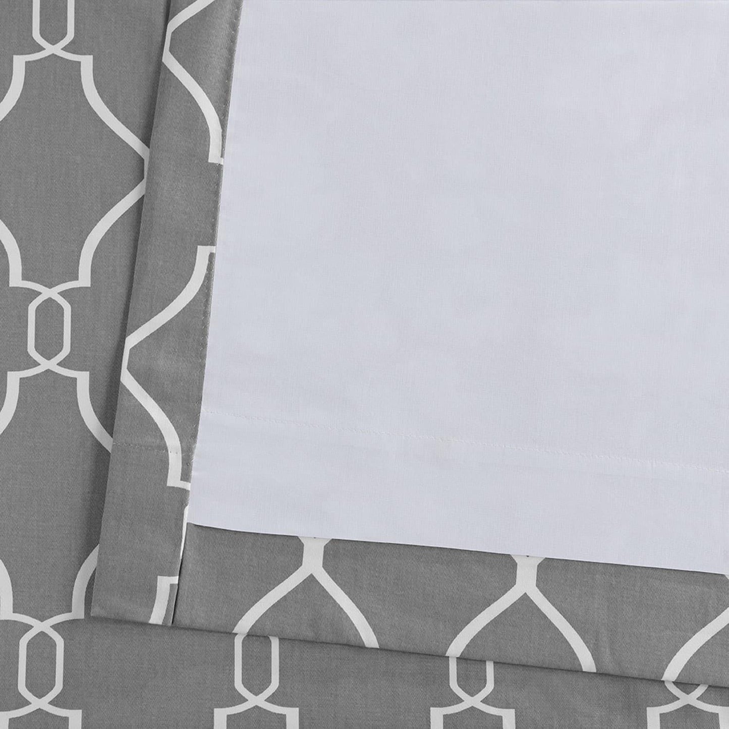 Aiden Grey Printed Cotton Curtain