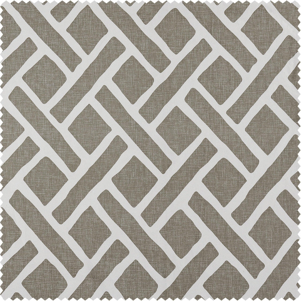 Martinique Taupe Printed Cotton Swatch - HalfPriceDrapes.com