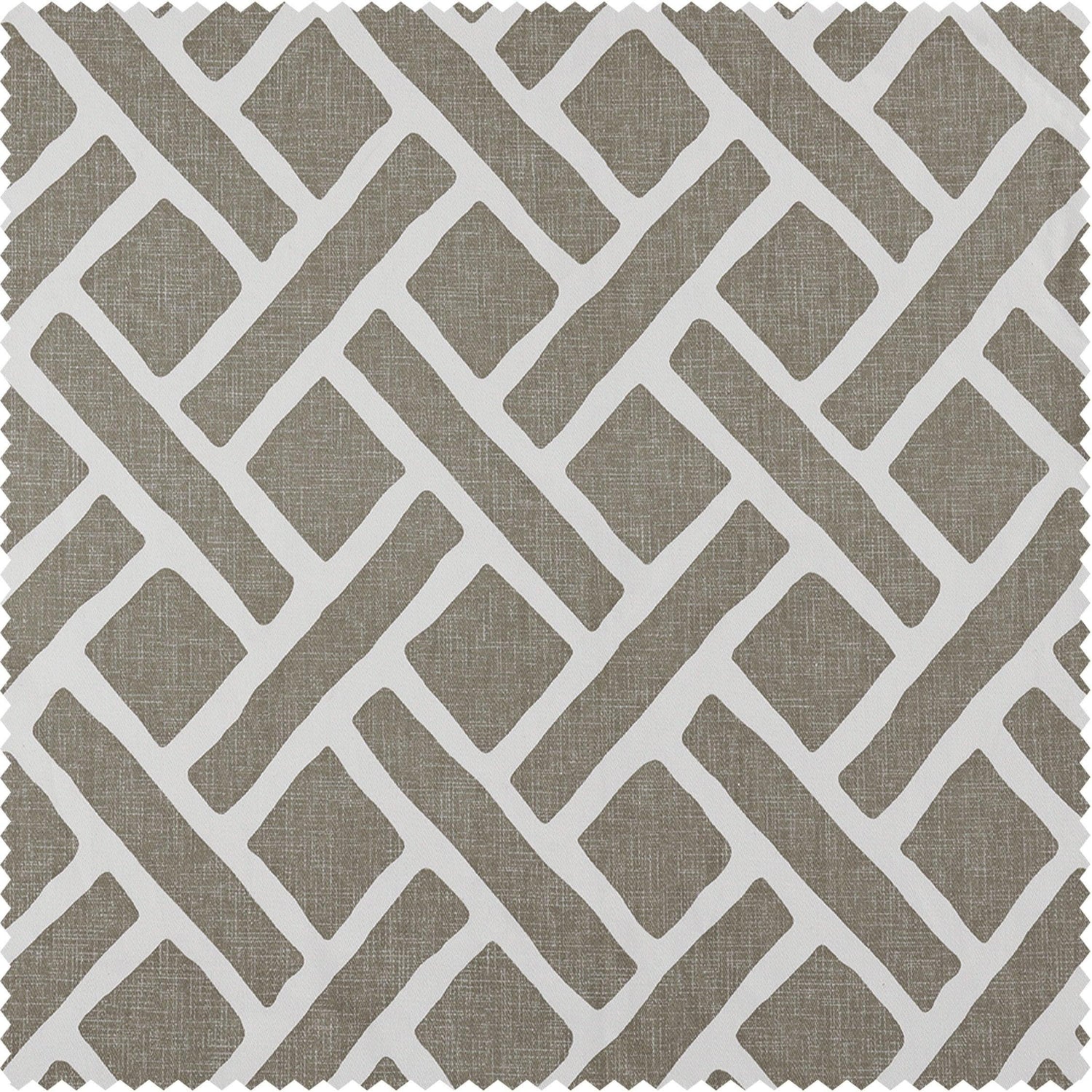 Martinique Taupe Printed Cotton Swatch - HalfPriceDrapes.com