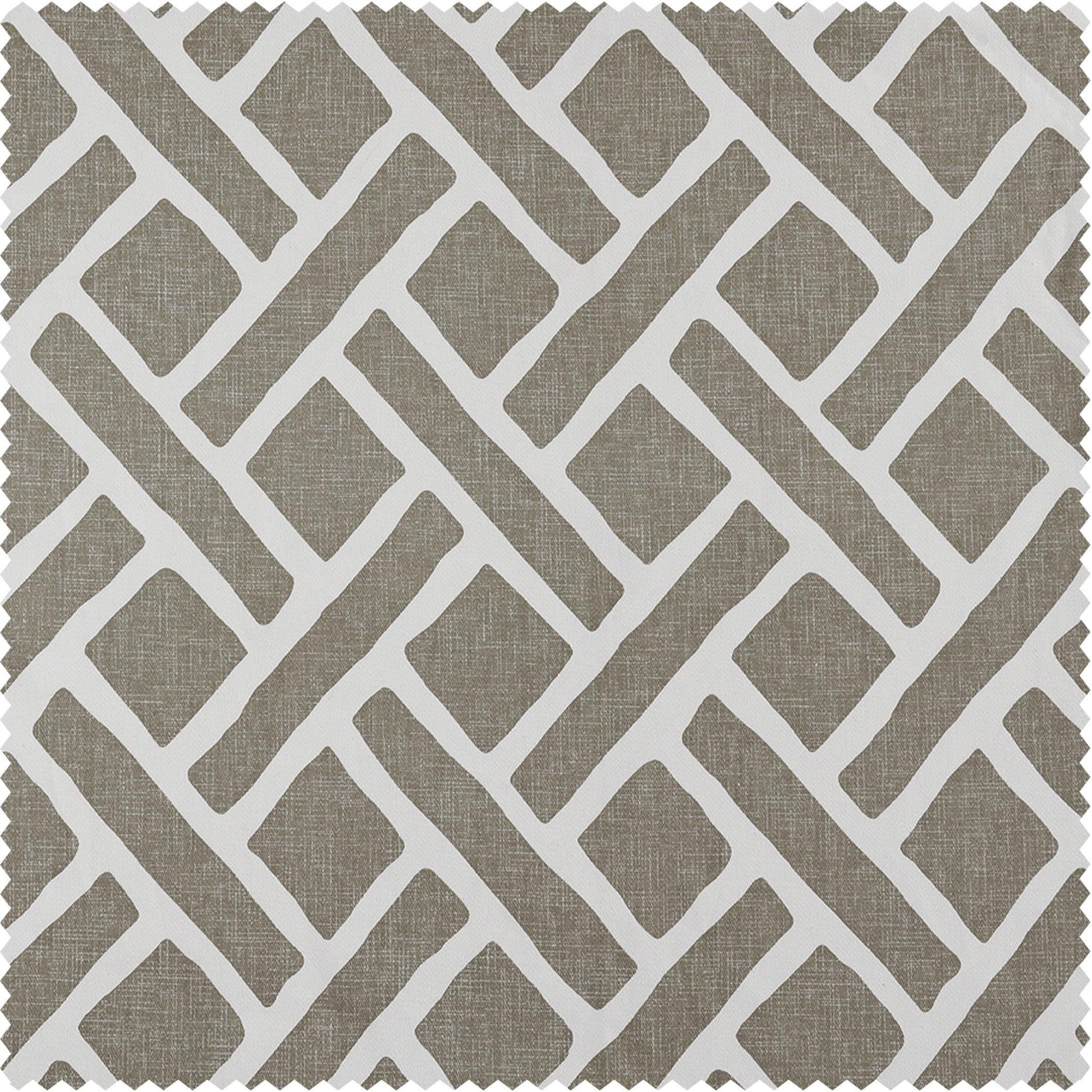 Martinique Taupe Printed Cotton Swatch - HalfPriceDrapes.com
