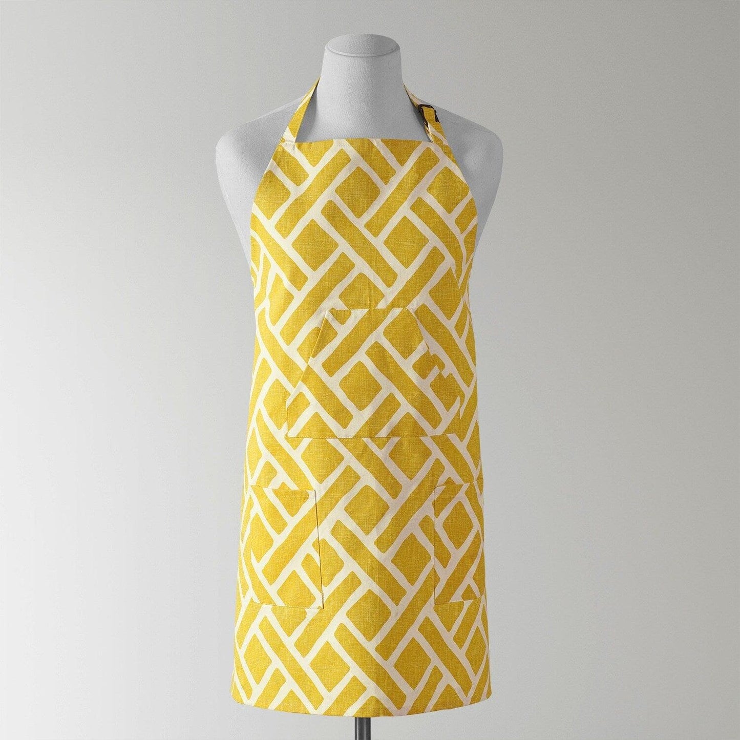 Martinique Yellow Printed Cotton Apron - HalfPriceDrapes.com
