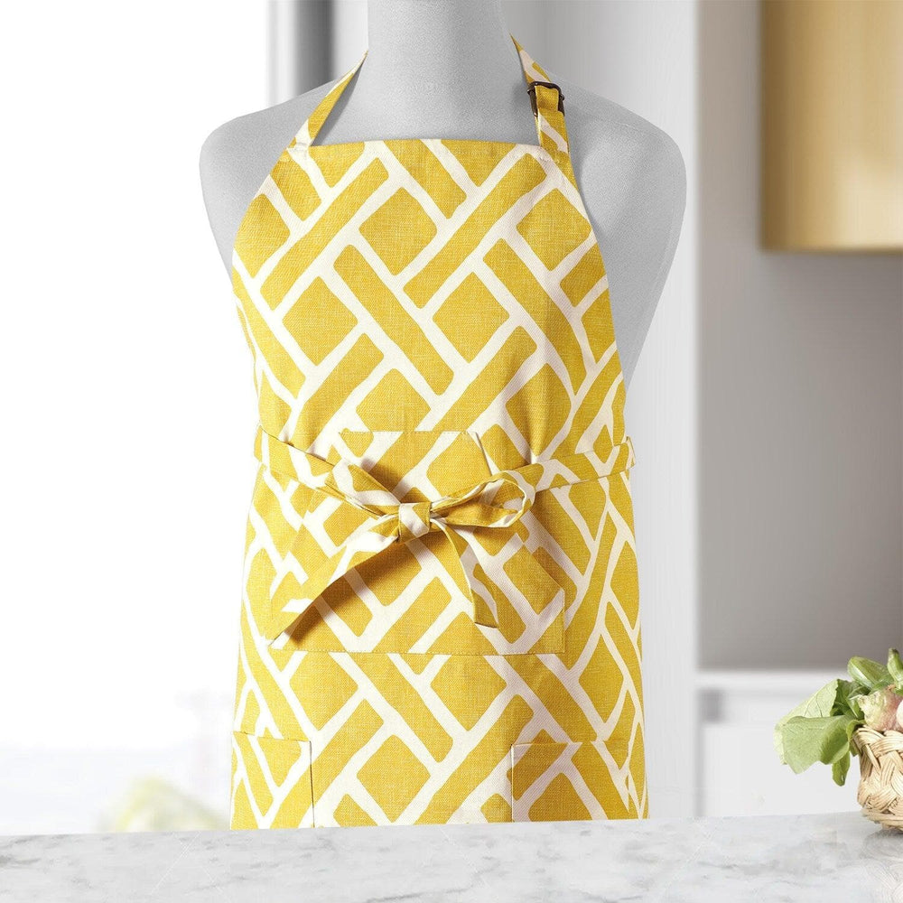 Martinique Yellow Printed Cotton Apron - HalfPriceDrapes.com