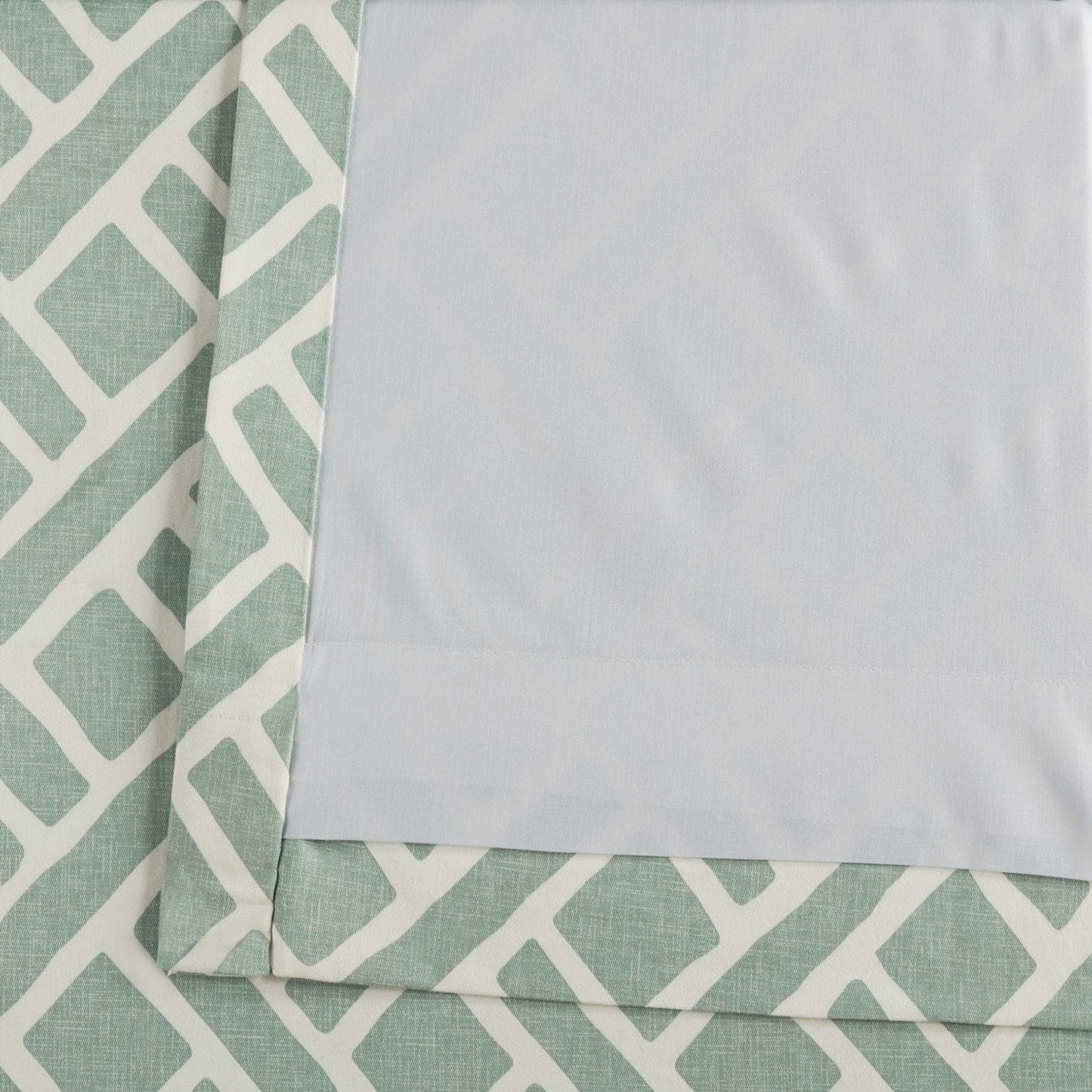 Martinique Aqua Printed Cotton Curtain