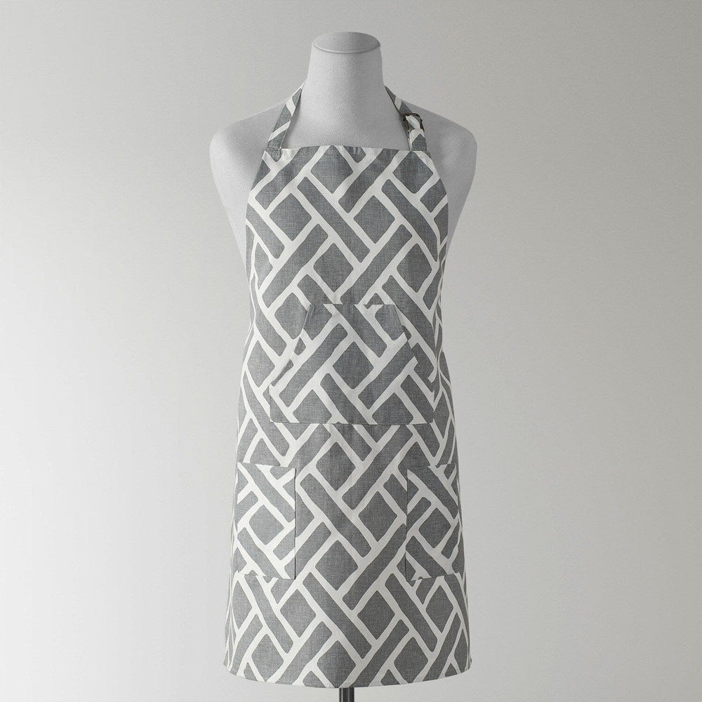 Martinique Grey Printed Cotton Apron - HalfPriceDrapes.com