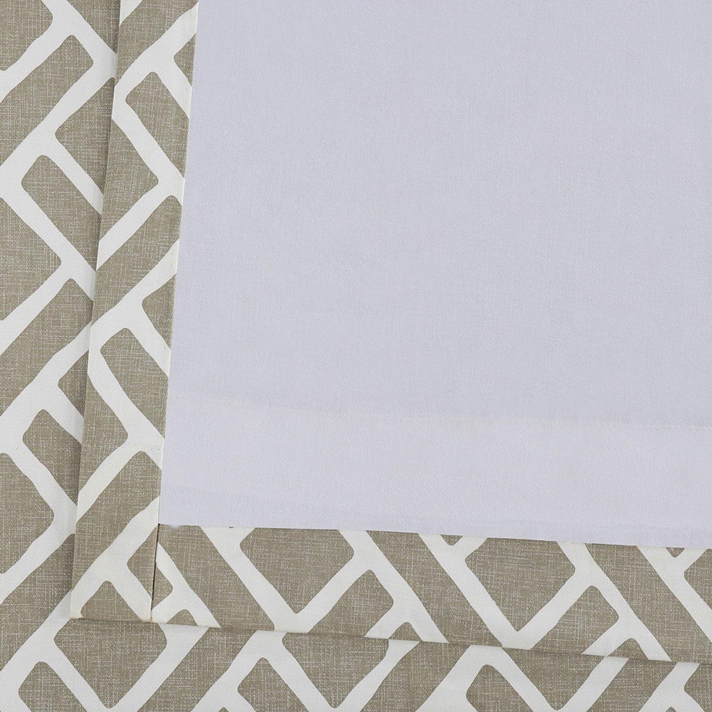 Martinique Taupe Printed Cotton Curtain