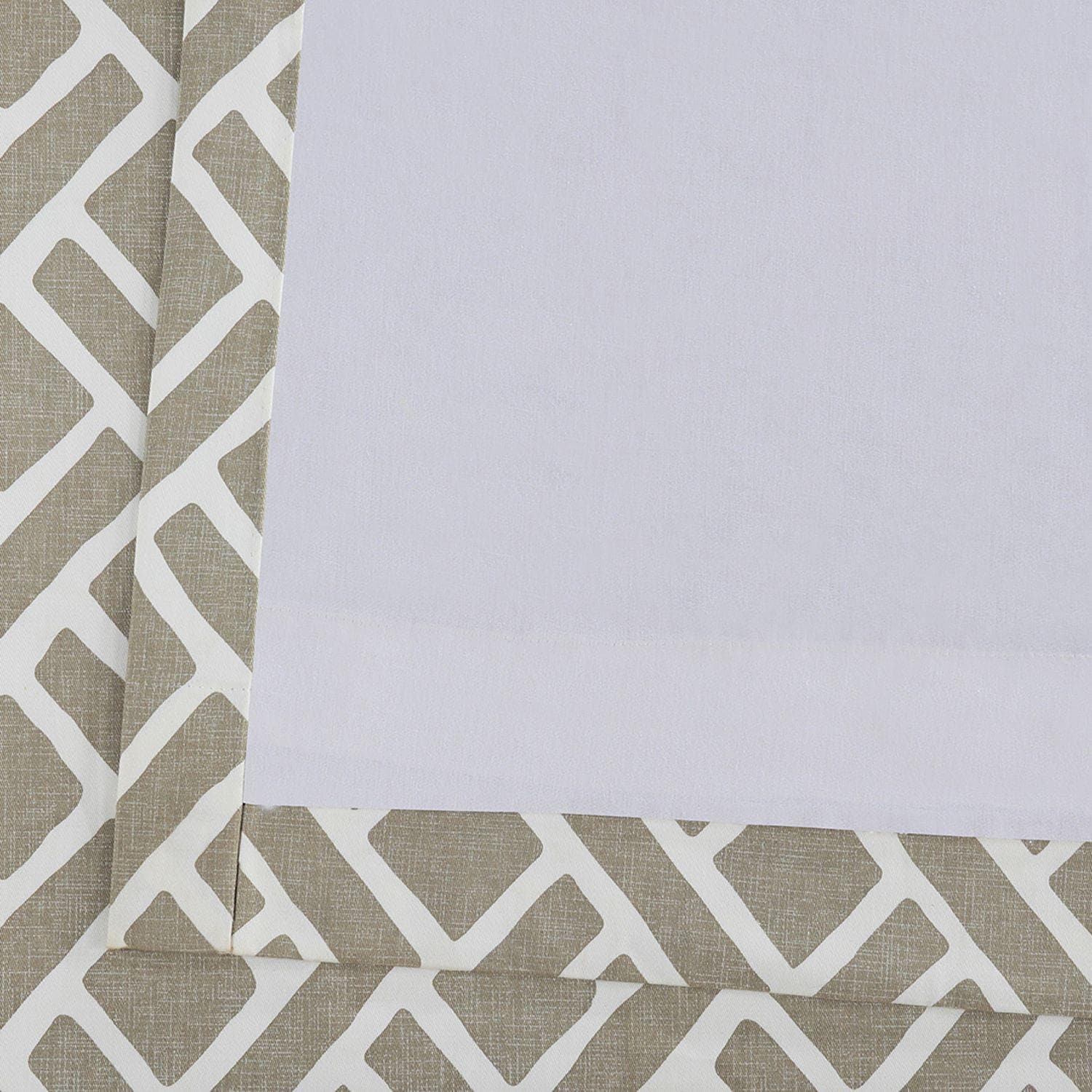 Martinique Taupe Printed Cotton Curtain