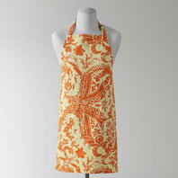 Edina Rust Printed Cotton Apron - HalfPriceDrapes.com