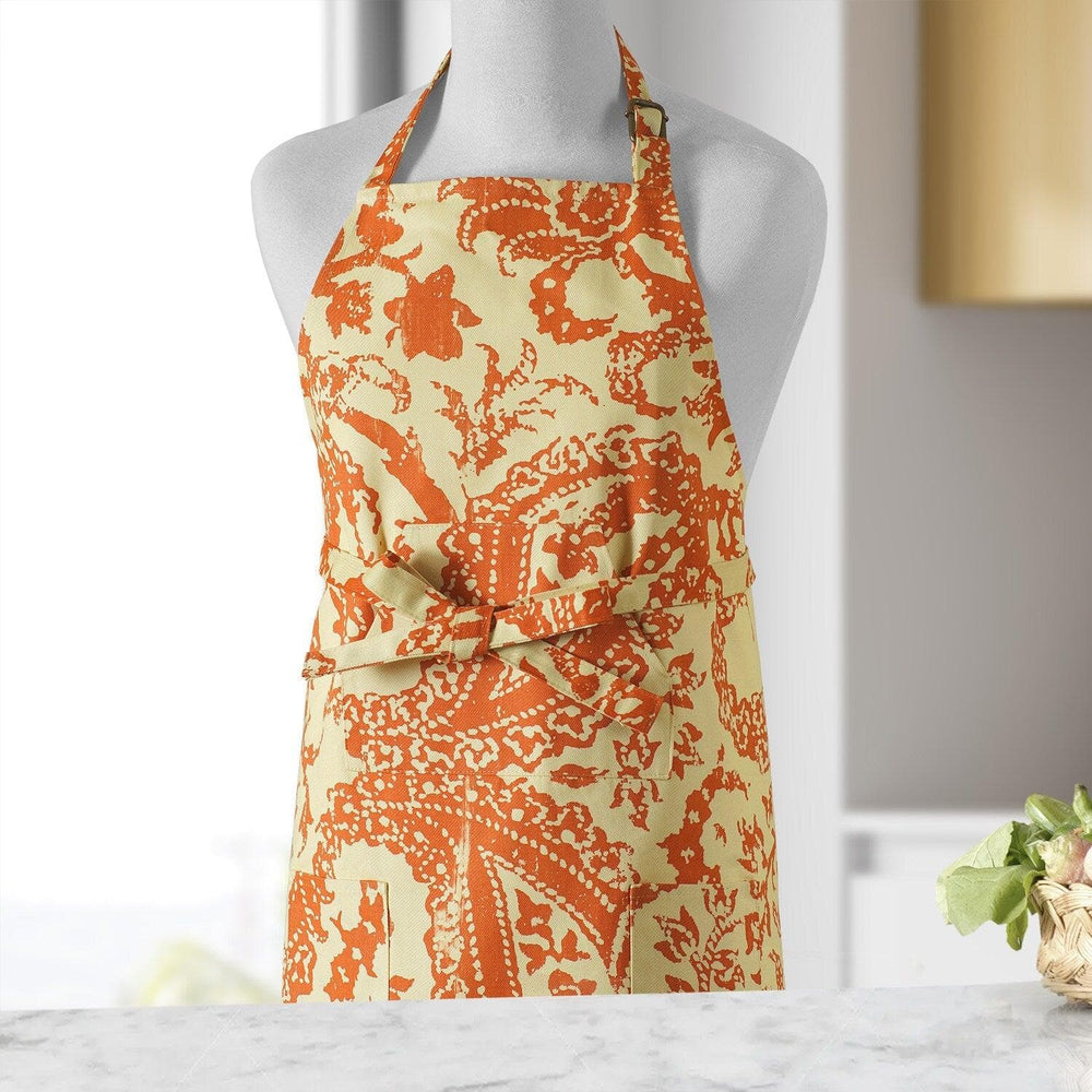 Edina Rust Printed Cotton Apron - HalfPriceDrapes.com