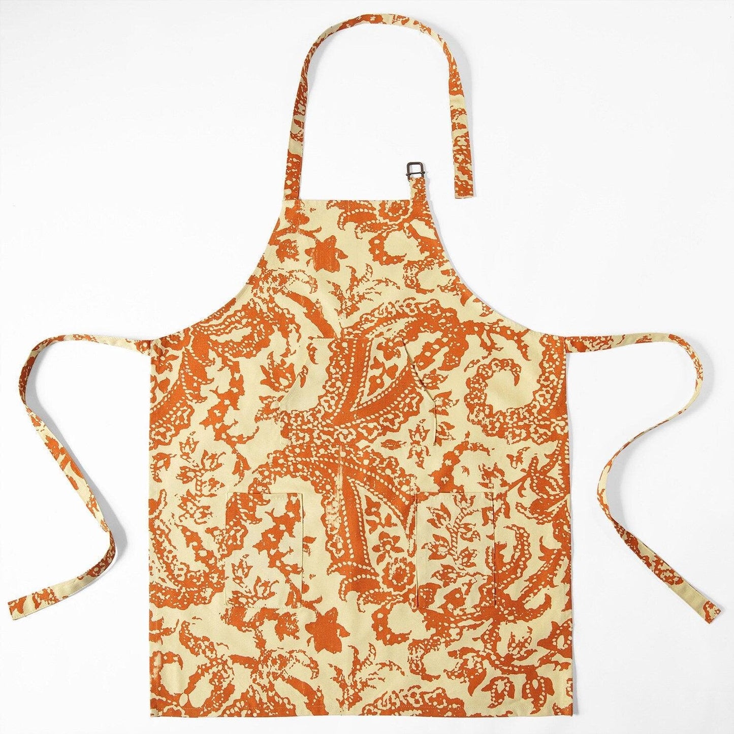 Edina Rust Printed Cotton Apron - HalfPriceDrapes.com