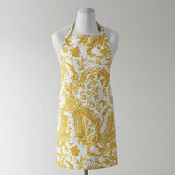 Edina Mustard Printed Cotton Apron - HalfPriceDrapes.com