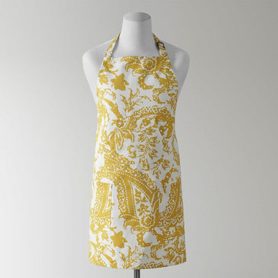 Edina Mustard Paisley Printed Cotton Apron