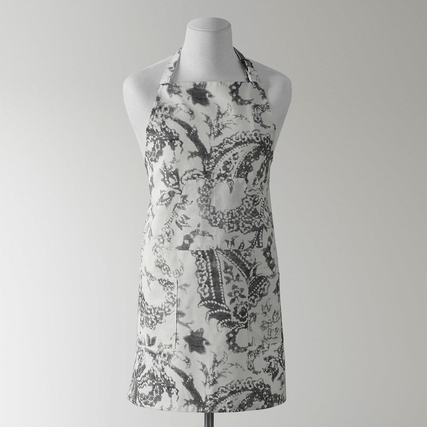Edina Grey Printed Cotton Apron - HalfPriceDrapes.com