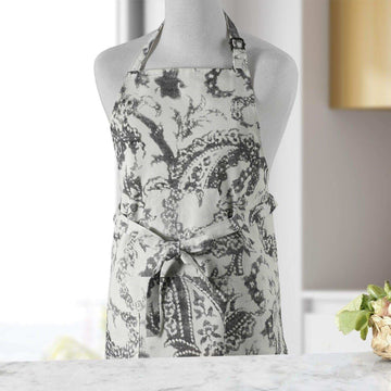 Edina Grey Printed Cotton Apron - HalfPriceDrapes.com
