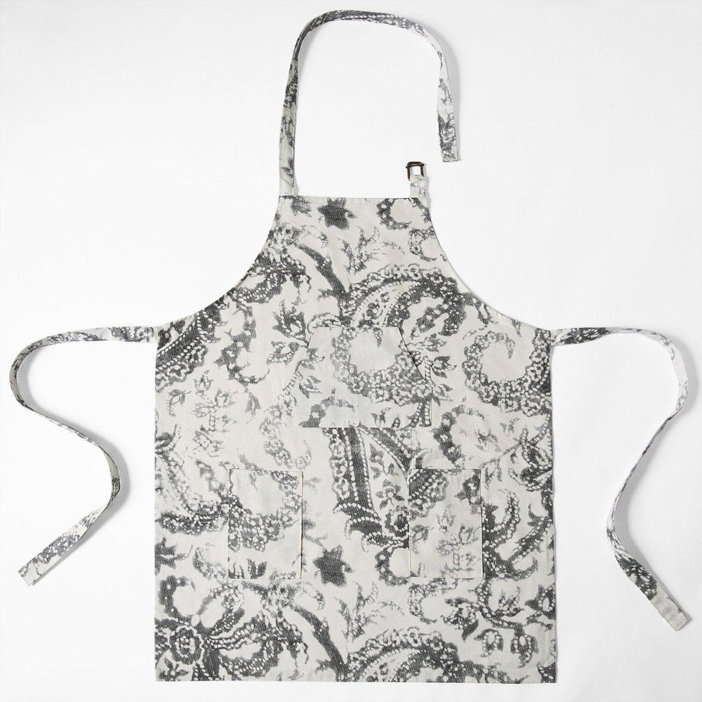 Edina Grey Printed Cotton Apron - HalfPriceDrapes.com