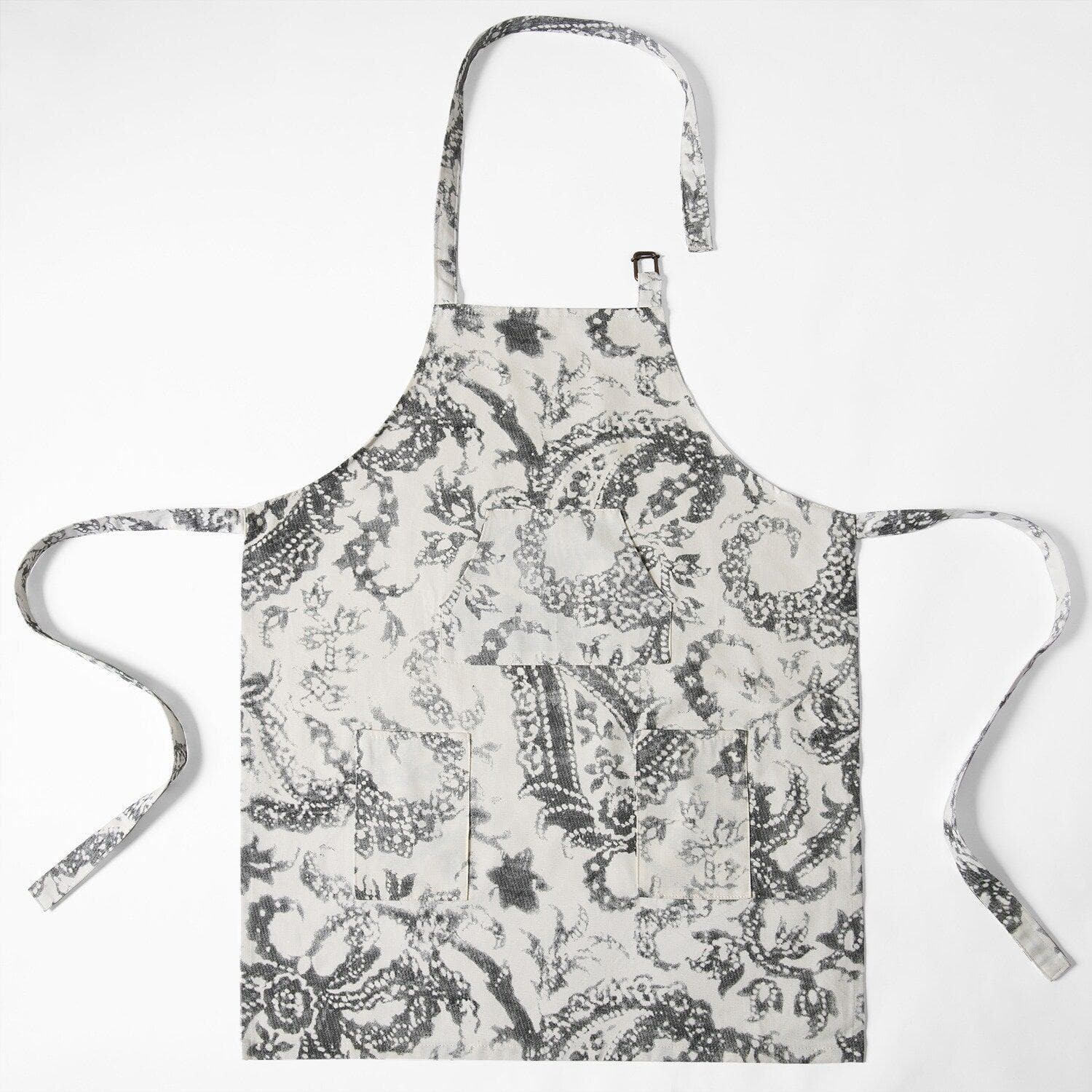 Edina Grey Printed Cotton Apron - HalfPriceDrapes.com
