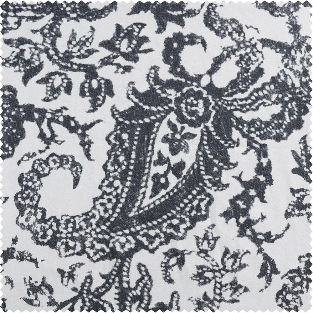 Edina Washed Grey Printed Cotton Swatch - HalfPriceDrapes.com