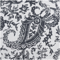 Edina Washed Grey Printed Cotton Swatch - HalfPriceDrapes.com