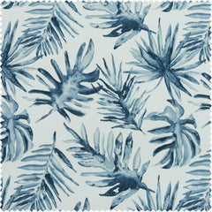 Artemis Blue Printed Cotton Tie-Up Window Shade