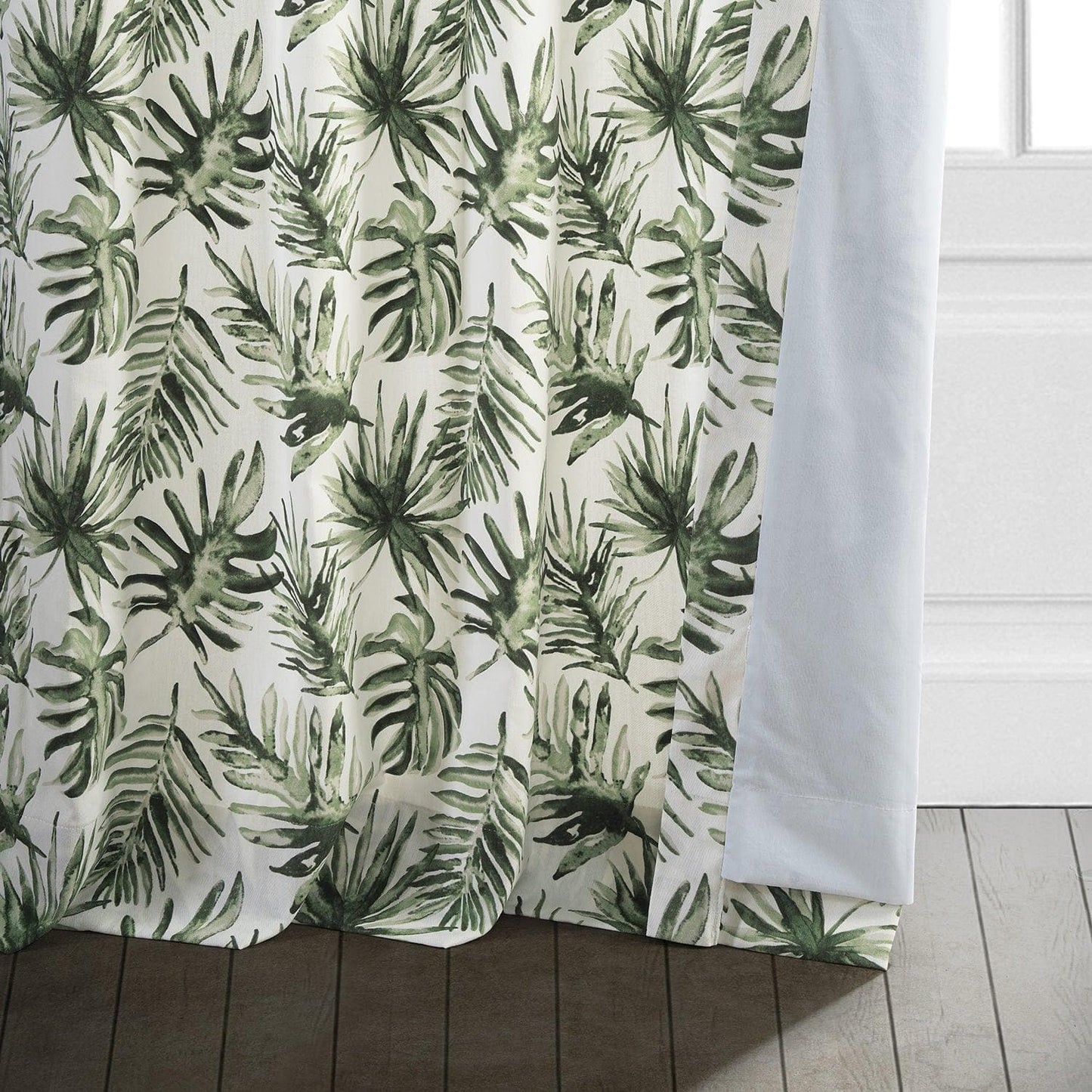 Artemis Olive Printed Cotton Curtain - HalfPriceDrapes.com