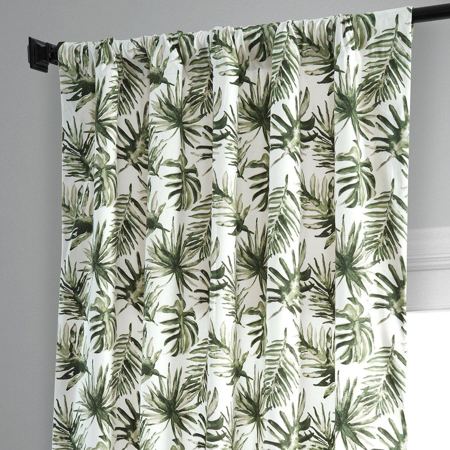 Artemis Olive Printed Cotton Curtain - HalfPriceDrapes.com
