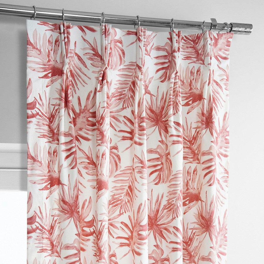 Artemis Rust French Pleat Printed Cotton Curtain