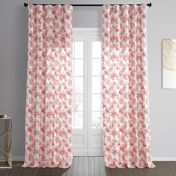 Artemis Rust Floral Printed Cotton Room Darkening Curtain