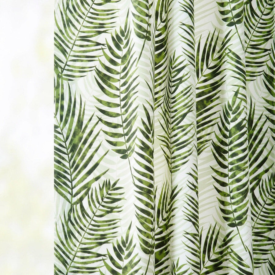 Kupala Eternal Green French Pleat Printed Cotton Curtain