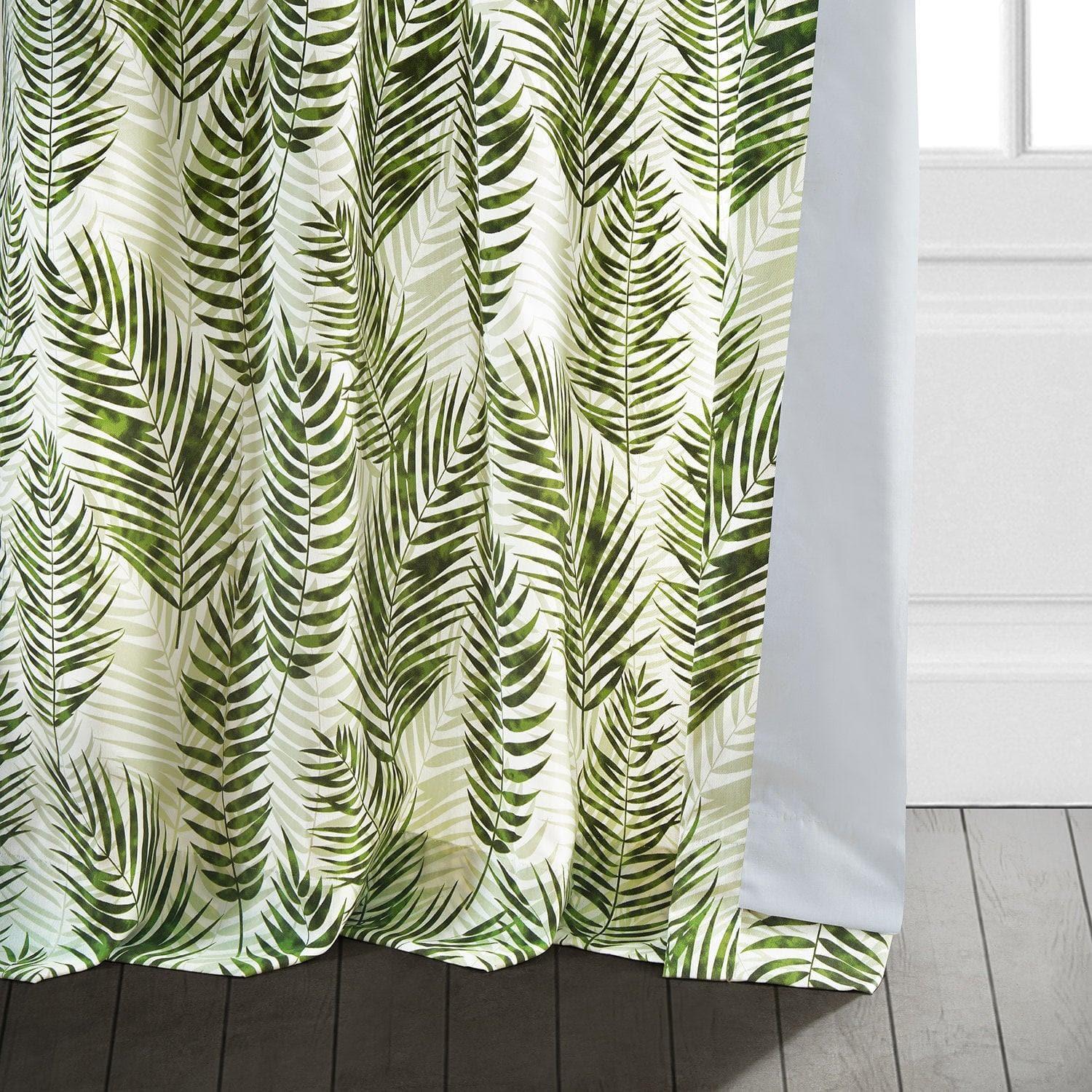 Kupala Eternal Green Printed Cotton Curtain - HalfPriceDrapes.com