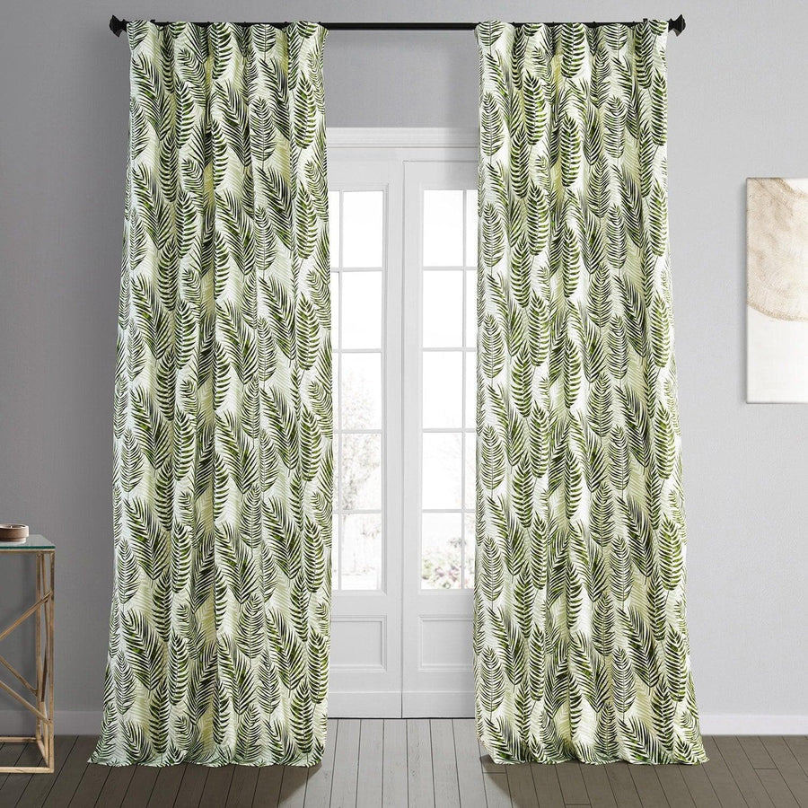 Kupala Eternal Green Printed Cotton Curtain - HalfPriceDrapes.com