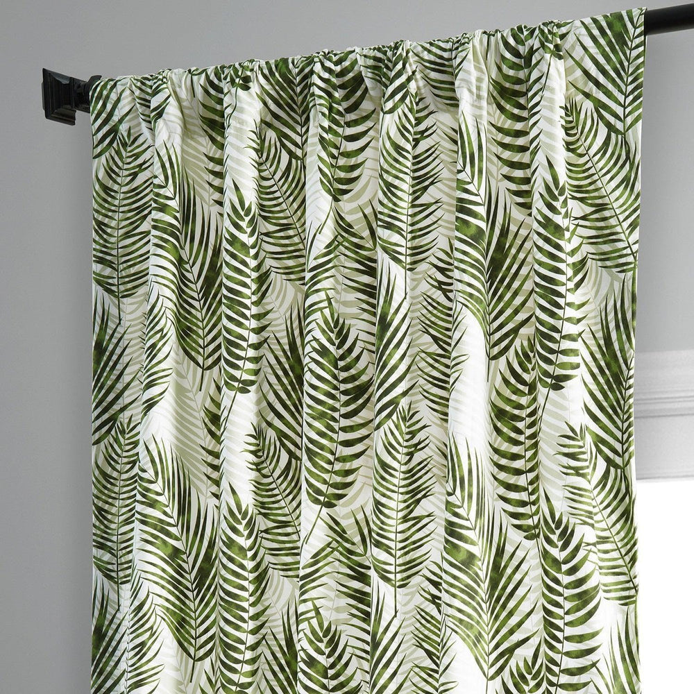 Kupala Eternal Green Printed Cotton Curtain - HalfPriceDrapes.com