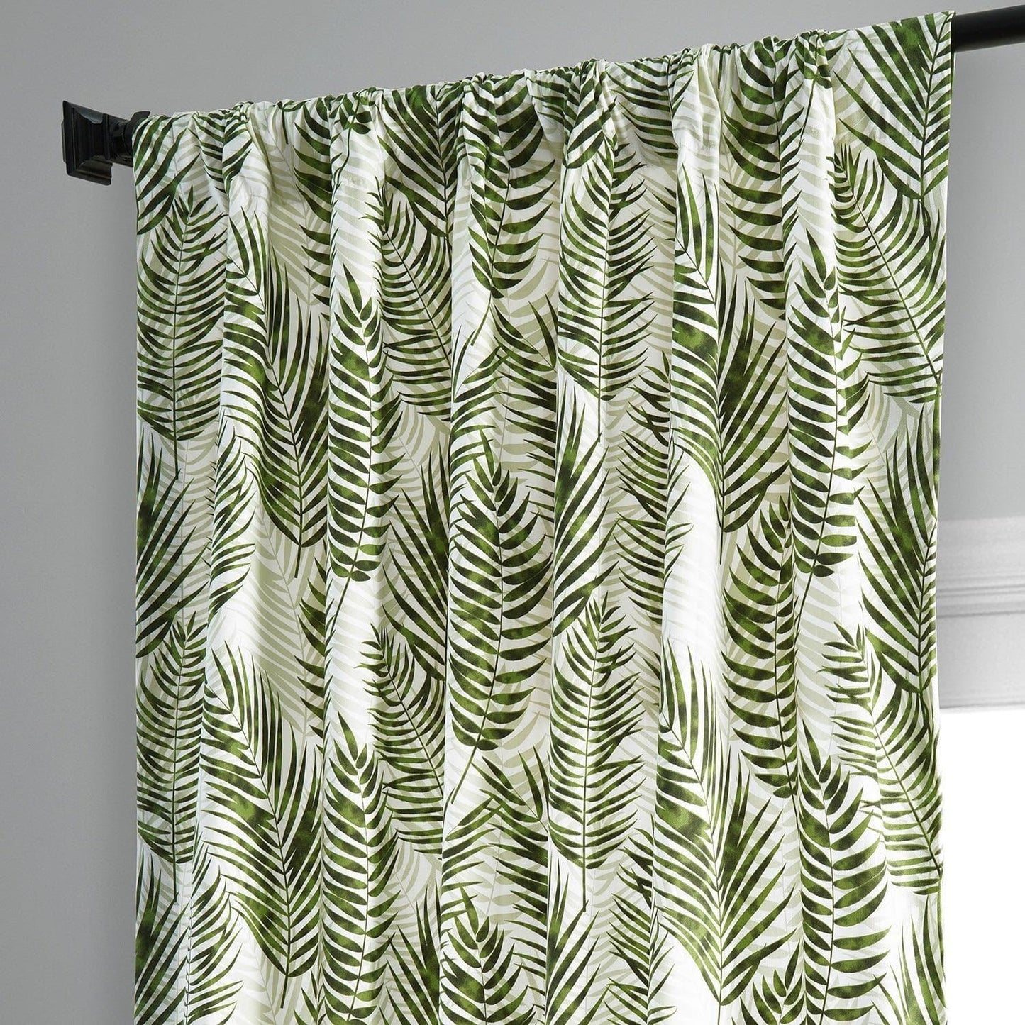Kupala Eternal Green Printed Cotton Curtain - HalfPriceDrapes.com