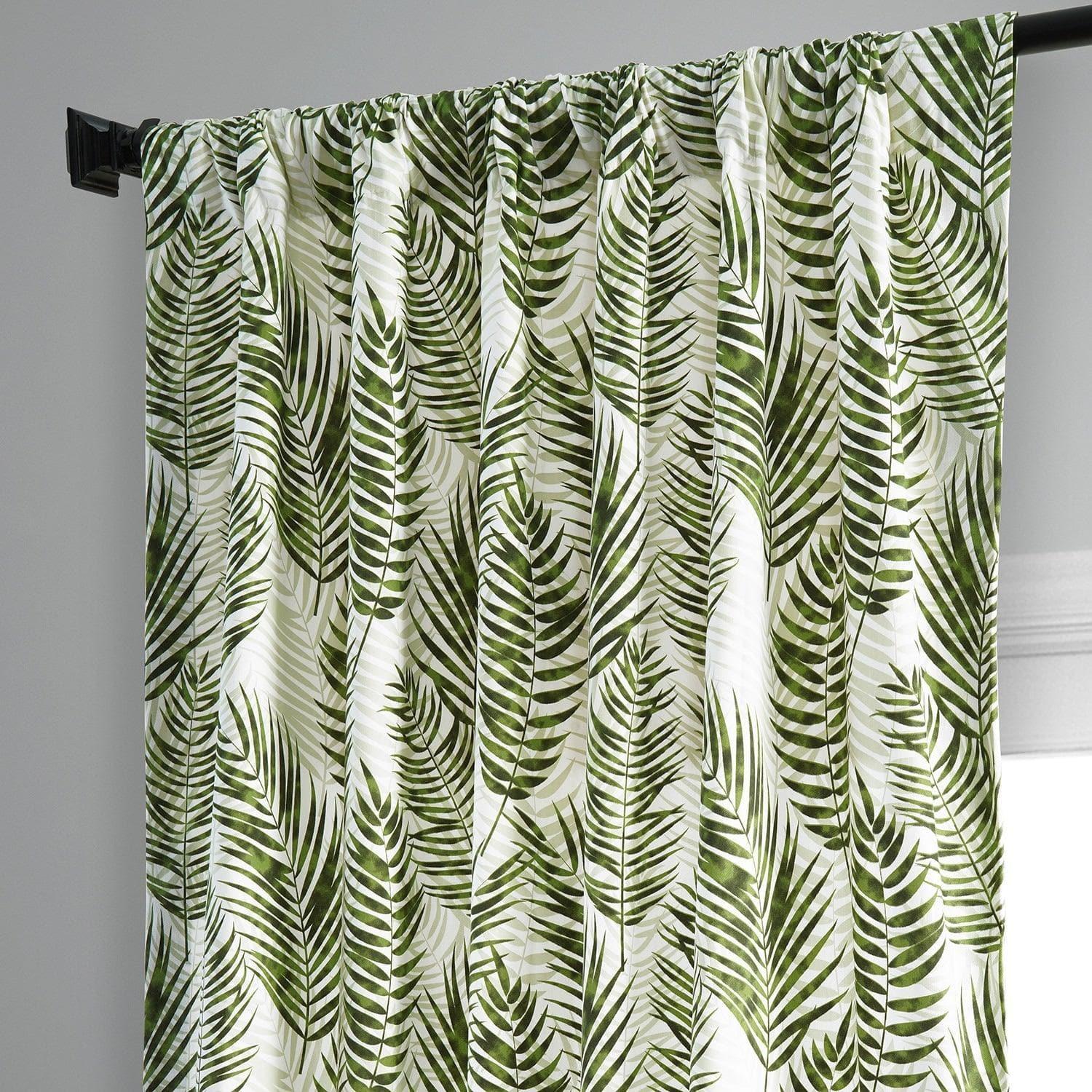 Kupala Eternal Green Printed Cotton Curtain - HalfPriceDrapes.com