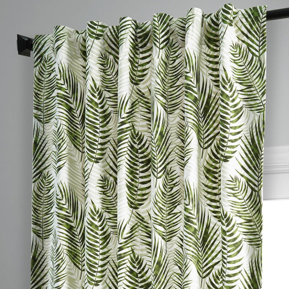Kupala Eternal Green Printed Cotton Curtain - HalfPriceDrapes.com