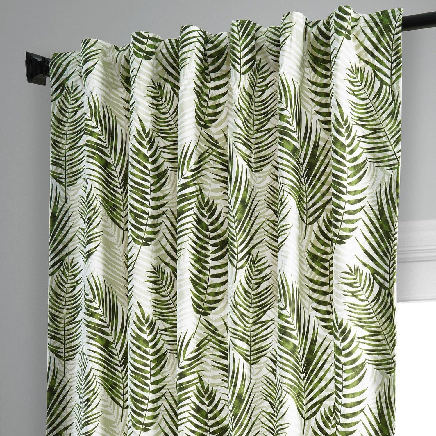 Kupala Eternal Green Printed Cotton Curtain - HalfPriceDrapes.com